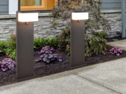 MeineWunschleuchte LED Wegeleuchte Mit Bewegungsmelder 2er SET Anthrazit, Höhe 80cm