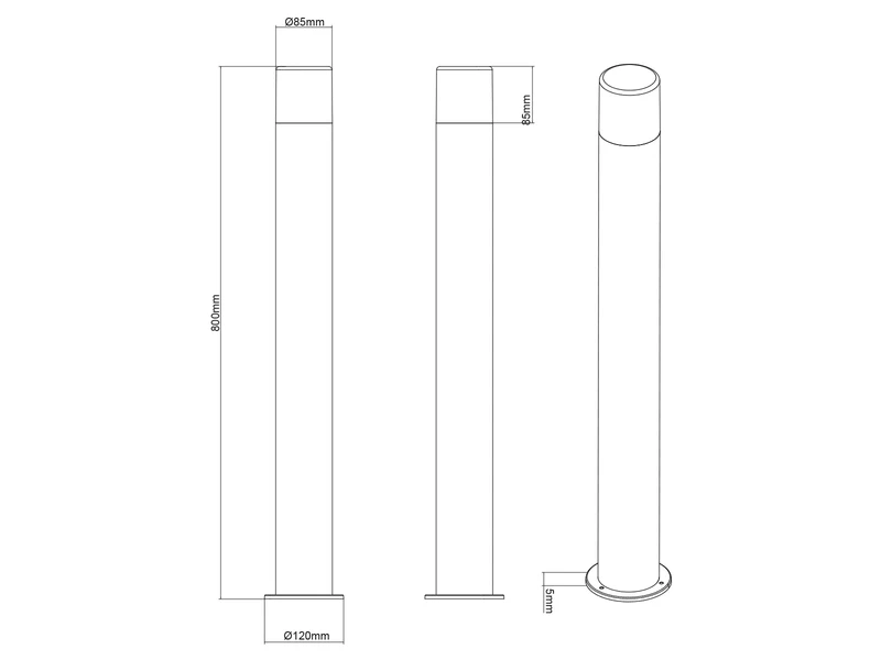 MeineWunschleuchte LED Wegeleuchte Pollerleuchte In Anthrazit Höhe 80cm IP44 - Außenleuchten – Bild 7
