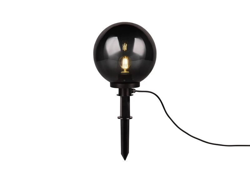 Reality Leuchten Leuchtkugel BOLO Für Den Garten Mit Strom Rauchfarbig, 5m Kabel, Ø 30 Cm – Bild 2