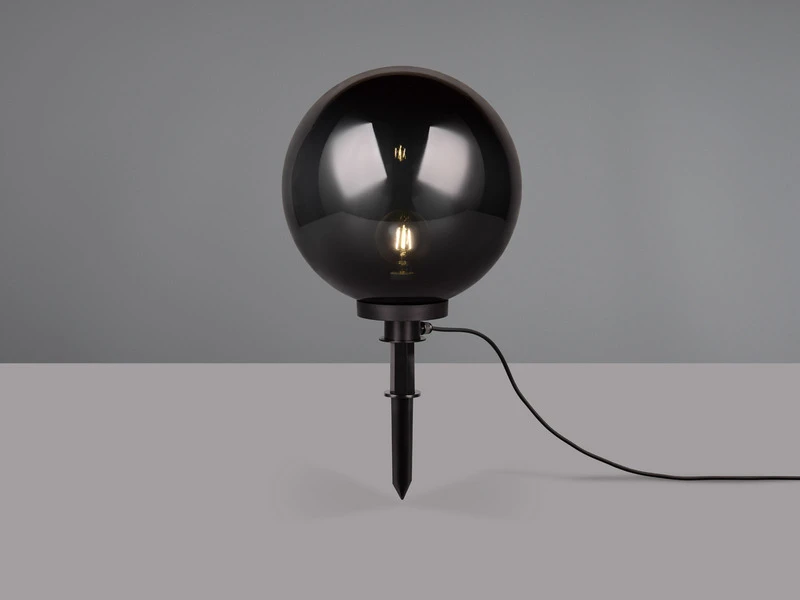 Reality Leuchten Leuchtkugel BOLO Für Den Garten Mit Strom Rauchfarbig, 5m Kabel, Ø 40 Cm – Bild 3