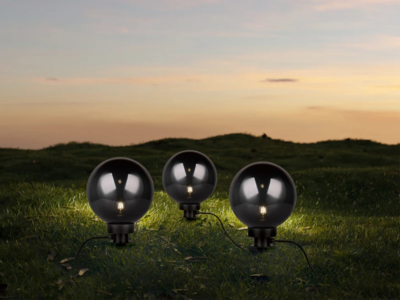 Reality Leuchten Leuchtkugel BOLO Für Den Garten Mit Strom Rauchfarbig, 5m Kabel, Ø 40 Cm – Bild 6