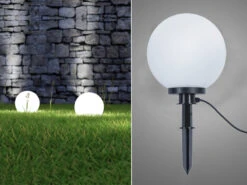 Reality Leuchten Leuchtkugel BOLO Für Den Garten Mit Strom Weiß, 5m Kabel, Ø 30 Cm