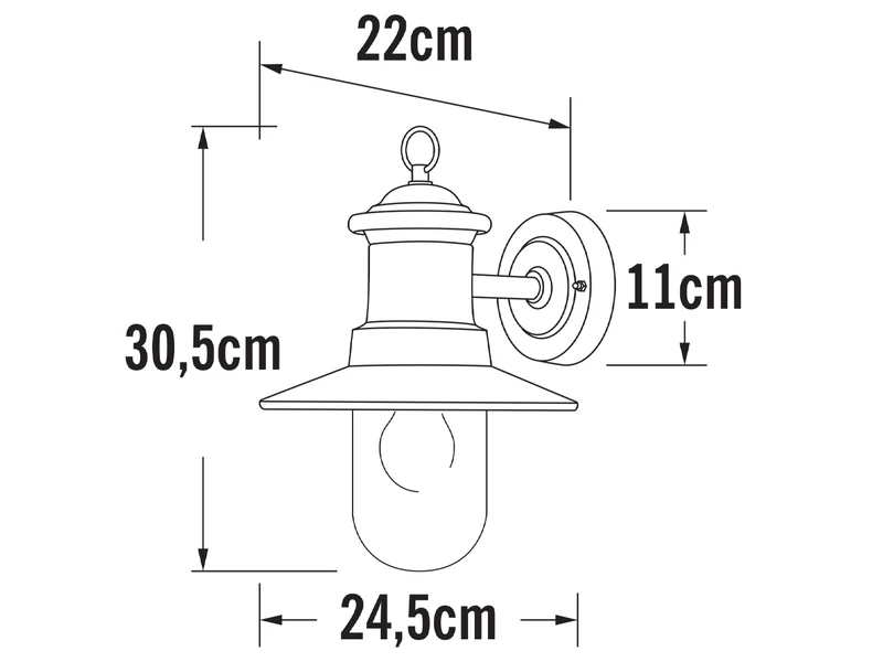 Konstsmide Maritime LED Außenwandlaterne Rostoptik & Klares Glas, Höhe 30,5cm – Bild 4