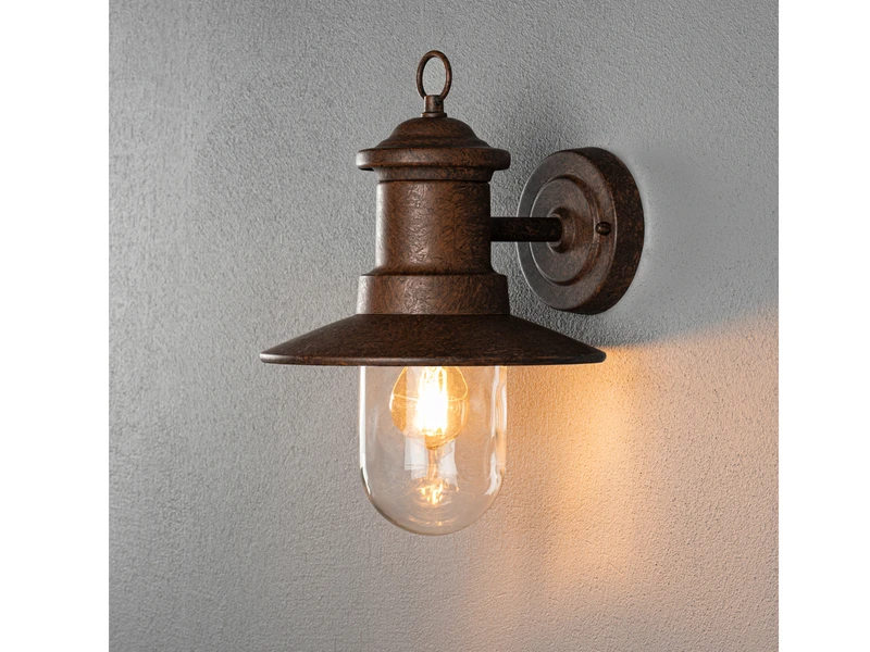 Konstsmide Maritime LED Außenwandlaterne Rostoptik & Klares Glas, Höhe 30,5cm