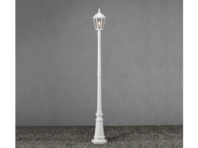 Konstsmide Mastleuchte /Wegeleuchte FIRENZE, Aluminium Weiß, Inkl. Pfahl Und Fundament