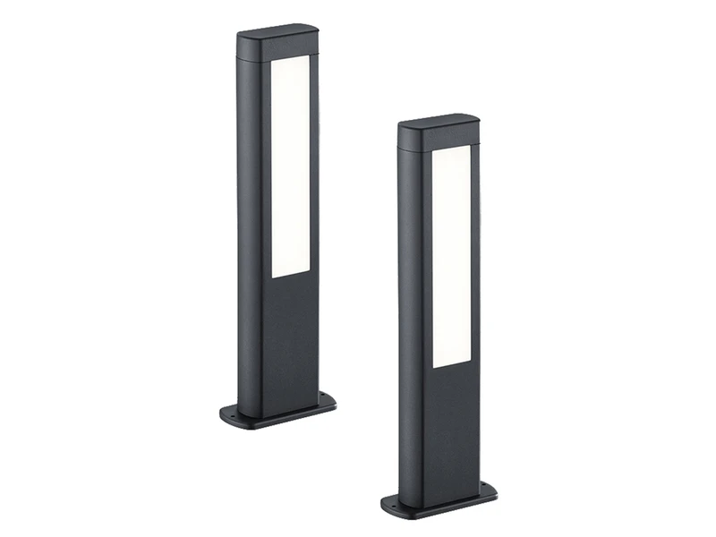 Trio Leuchten Moderne LED Pfostenleuchten 2er SET Aus Aluminiumguss In Anthrazit IP54 – Bild 2