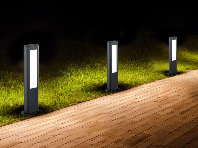 Trio Leuchten Moderne LED Pfostenleuchten 2er SET Aus Aluminiumguss In Anthrazit IP54 – Bild 5