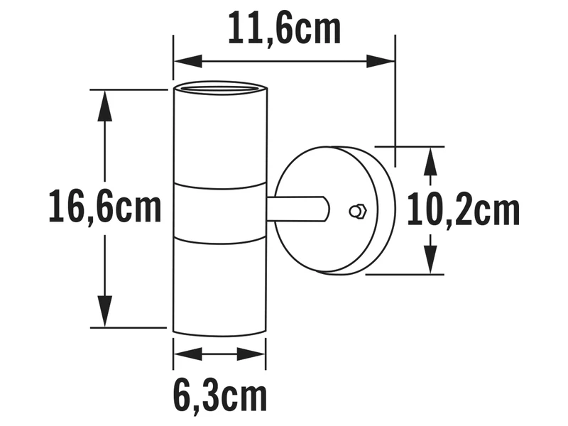 Konstsmide Moderne Up-Down Außenwandleuchte MODENA, Höhe 17cm, Aluminium Grau – Bild 4