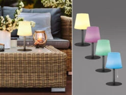 FHL Easy Outdoor Akku Tischlampe GARDEN Ohne Kabel Mit RGB Höhe 29cm