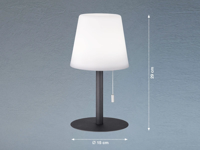 FHL Easy Outdoor Akku Tischlampe GARDEN Ohne Kabel Mit RGB Höhe 29cm – Bild 3