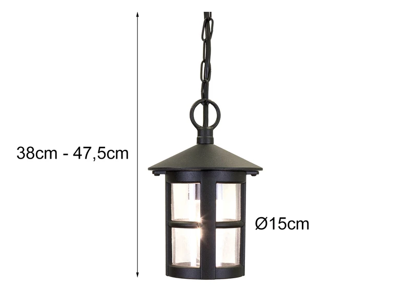 Elstead Lighting Outdoor Pendelleuchte HEREFORD Aus Alu Im Landhausstil, Schwarz Ă15cm â Bild 7