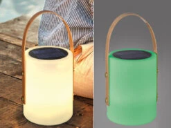 FHL Easy Outdoor Solar Tischleuchte BARI Mit RGB - Beleuchtung Balkon & Garten - 34cm