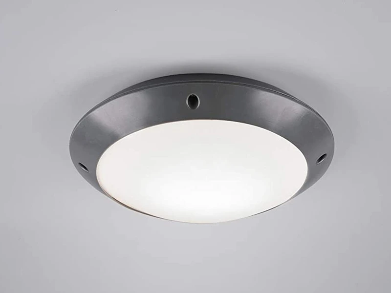 Reality Leuchten Runde Außendeckenleuchte Wandlampe CAMARO In Anthrazit - 26 Cm