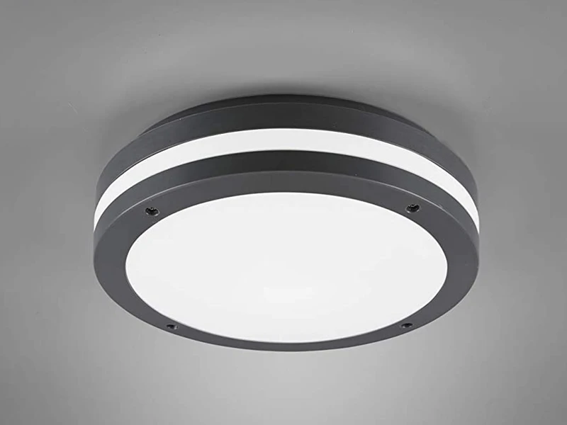 Reality Leuchten Runde LED Außendeckenleuchte Wandlampe KENDAL In Anthrazit