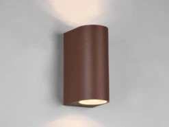 MeineWunschleuchte Runde LED Außenwandleuchte Up And Down Rost-Optik, Höhe 15cm