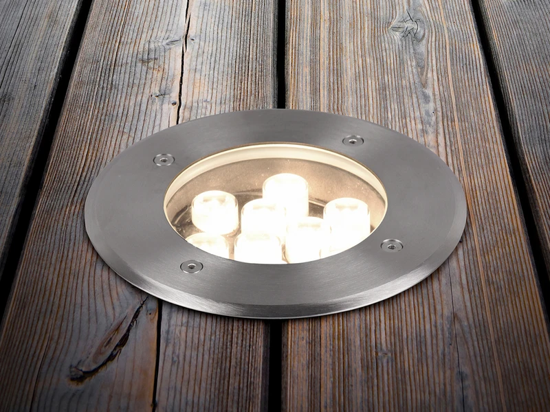 Trio Leuchten Runder Bodeneinbauspot BELAJA Edelstahl Ø 16cm IP65 - Bodenstrahler Für Einfahrt – Bild 5