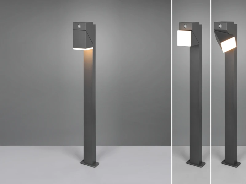 Trio Leuchten Schwenkbare LED Außen Wegeleuchte AVON Mit Bewegungsmelder, H: 100cm