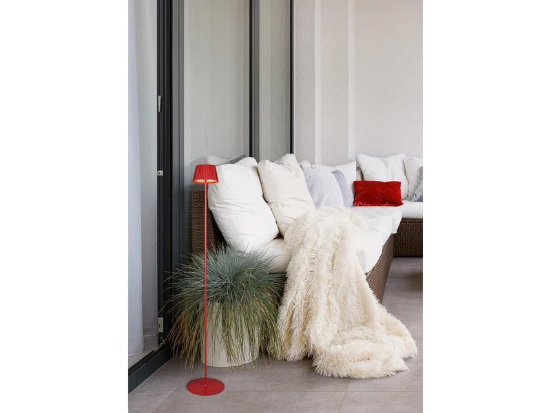 MeineWunschleuchte SET Akku Stehlampe 123cm & Tischleuchte 39cm Für Outdoor Kabellos Rot – Bild 6