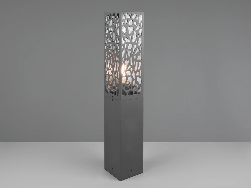 Trio Leuchten Sockelleuchte COOPER Eckig Edelstahl In Anthrazit, Höhe 60cm, IP44 – Bild 3