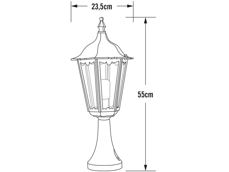 Konstsmide Sockelleuchte FIRENZE Landhausstil, Aluminium Grün, Höhe 55cm – Bild 4