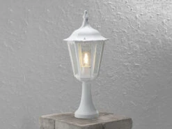 Konstsmide Sockelleuchte FIRENZE Landhausstil, Aluminium Weiß, Höhe 55cm