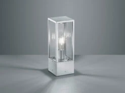 Trio Leuchten Sockelleuchte GARONNE Silber Zinkfarben Höhe 40cm - Außenleuchten Wegeleuchten