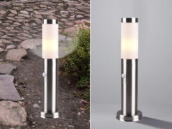 MeineWunschleuchte Sockelleuchte RADA Mit Bewegungsmelder Edelstahl Höhe 45 Cm