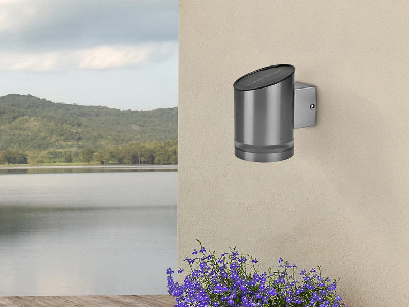 Smartwares Solar Außenwandleuchte Edelstahl, Höhe Ca. 13 Cm, Dämmerungssensor – Bild 6