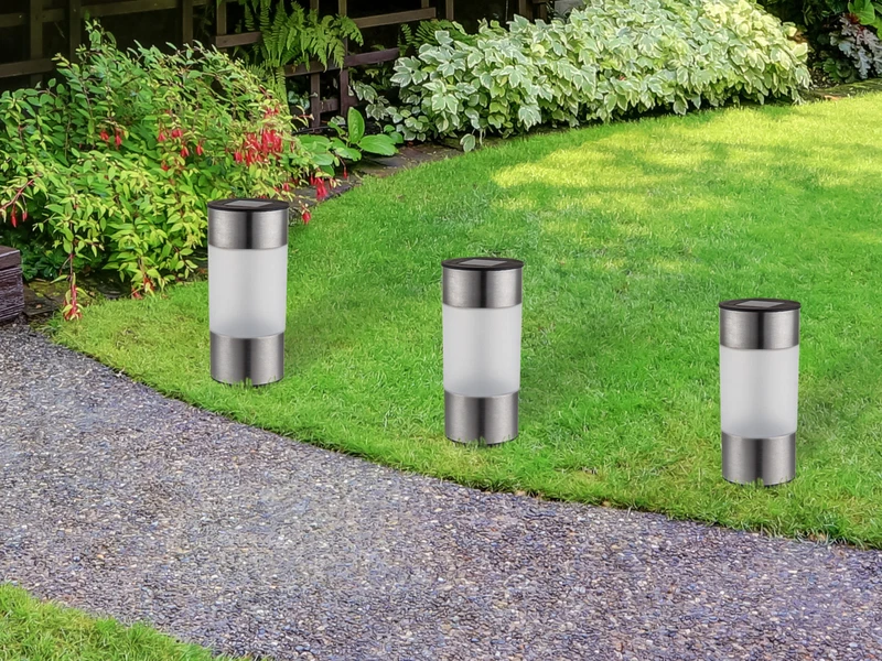 Globo Solar Edelstahl Wegeleuchten Im 3er SET - LED Außenbeleuchtung – Bild 5