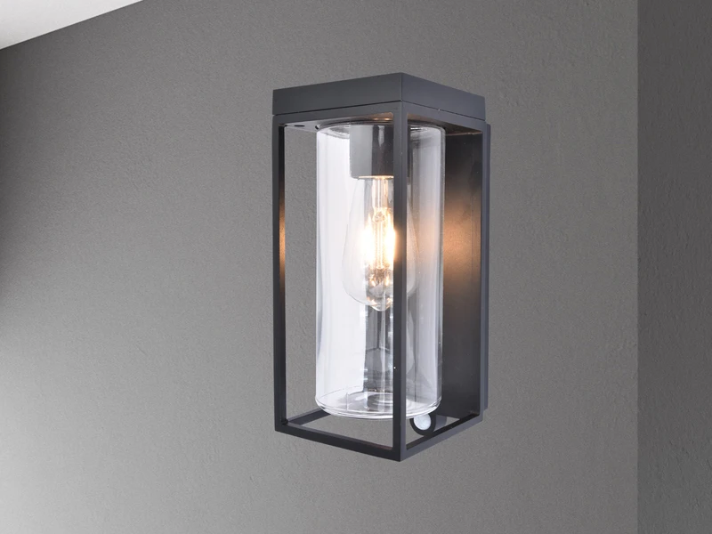 Lutec Solar LED Außenwandleuchte FLAIR Schwarz, Bewegungsmelder Höhe 28cm – Bild 3