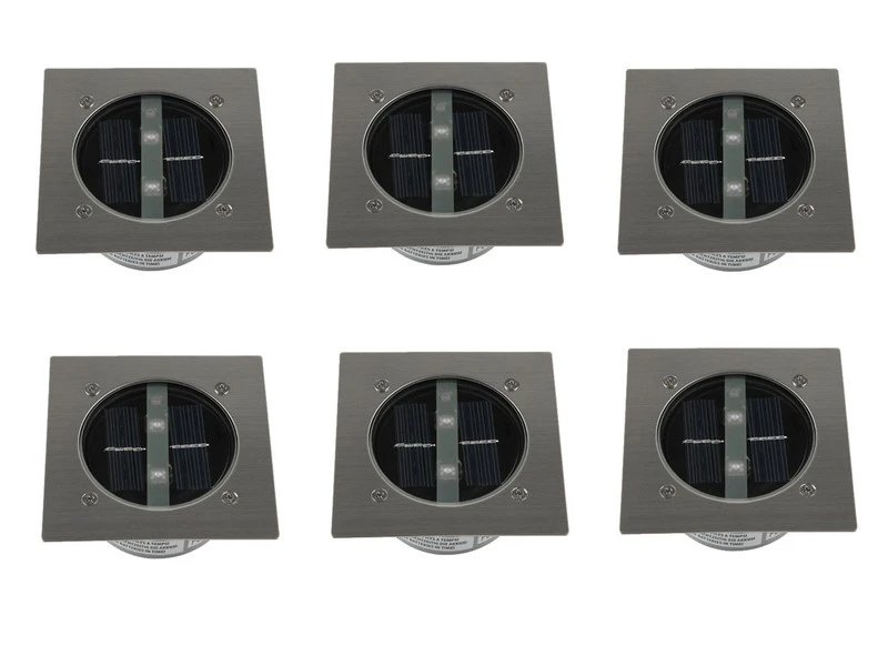 Ranex Solar LED Bodeneinbaustrahler 6er SET Für Außen, Edelstahl 4-eckig 10x10cm, IP67 – Bild 2