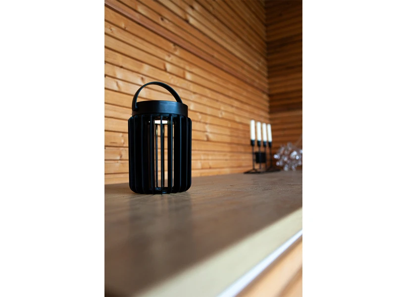 Lutec Solar LED Tischleuchte KOZY Schwarz, Dimmbar USB Anschluß, Ø14cm H18,6cm – Bild 5