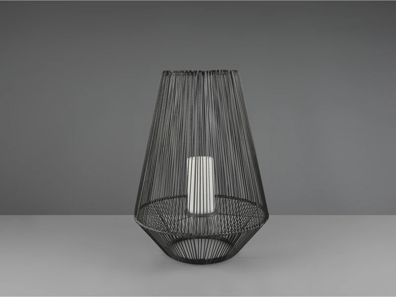 Reality Leuchten Solar LED Tischleuchte MINEROS Braun Kerzen Flackern Ø37cm Höhe 51cm – Bild 4