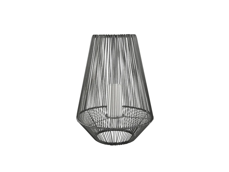 Reality Leuchten Solar LED Tischleuchte MINEROS Braun Kerzen Flackern Ø37cm Höhe 51cm – Bild 7