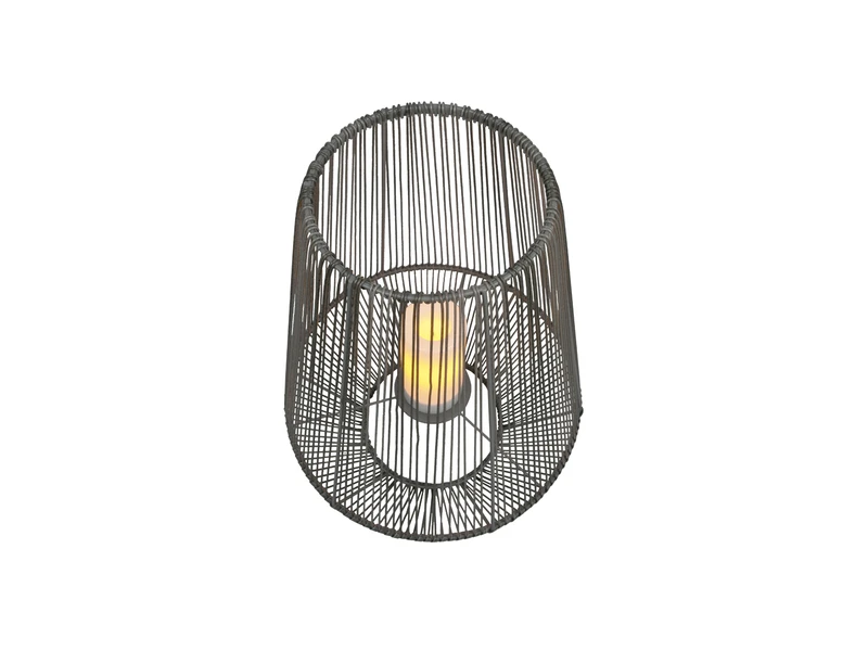 Reality Leuchten Solar LED Tischleuchte MINEROS Braun Kerzen Flackern Ø37cm Höhe 51cm – Bild 8