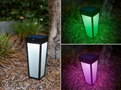 Lutec Solar LED Wegeleuchte DIAS 48cm, Bewegungsmelder & RGB Farbwechsel