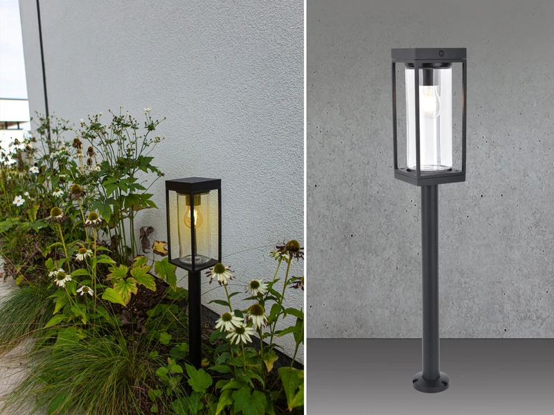 Lutec Solar LED Wegeleuchte FLAIR Mit Spieß, Dämmerungssensor Höhe 76cm