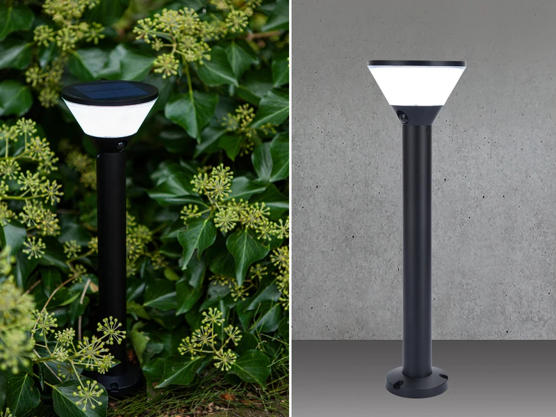 Lutec Solar LED Wegeleuchte KARLO 45cm, Bewegungsmelder & RGB Farbwechsel