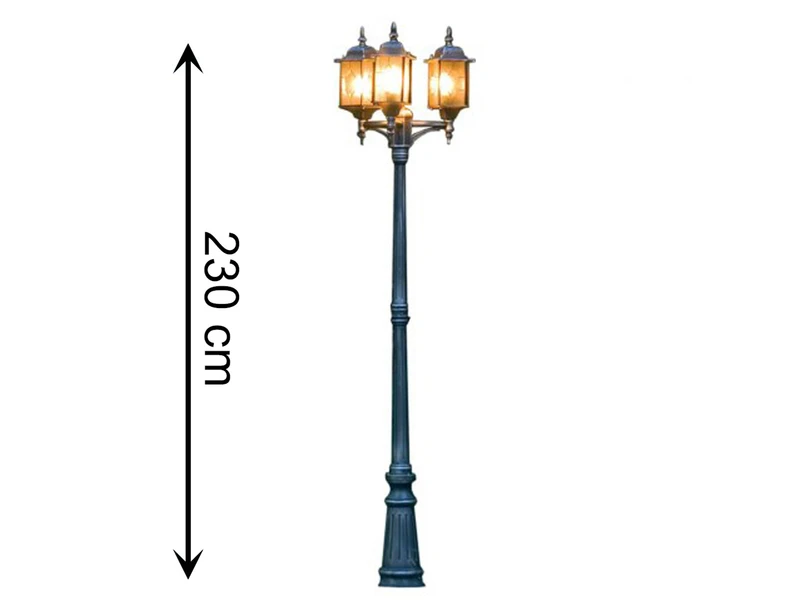 Konstsmide Straßenlaterne MILANO Kandelaber Im Landhausstil, Schwarz, 3 Flammig, Höhe 230cm – Bild 3