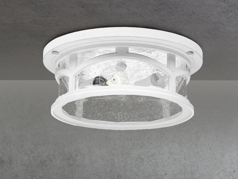 MeineWunschleuchte Ultra Wetter & Salzluft Resistente Außen Deckenleuchte, Weiß Ø33cm – Bild 3