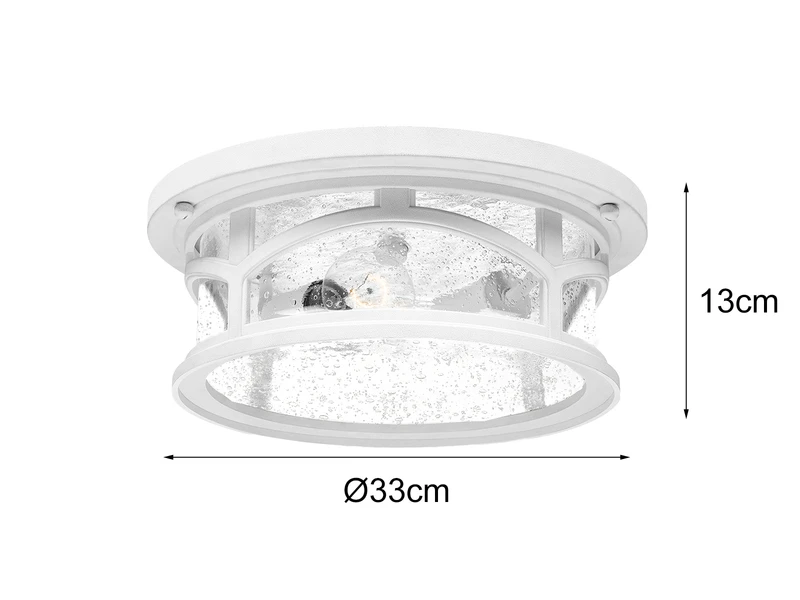 MeineWunschleuchte Ultra Wetter & Salzluft Resistente Außen Deckenleuchte, Weiß Ø33cm – Bild 5
