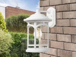 QUOIZEL Ultra Wetter & Salzluft Resistente Außen Laterne MARBLEHEAD, Weiß Höhe 37cm