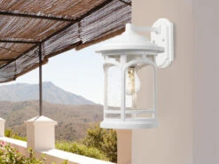 QUOIZEL Ultra Wetter & Salzluft Resistente Außen Laterne MARBLEHEAD, Weiß Höhe 26cm