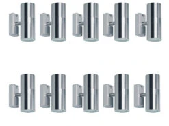 Smartwares Up/Down 10er SET Außenwandleuchten Aus Edelstahl Inkl. 5 Watt LEDs