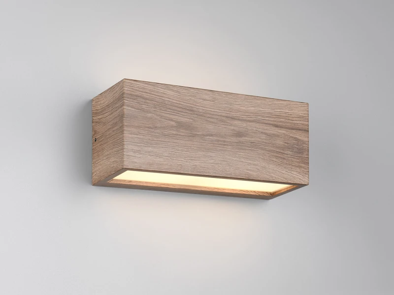 Trio Leuchten Up Down AuĂenwandleuchte MAYENNE Aus Aluminium In Holzoptik, Breite 25cm â Bild 3