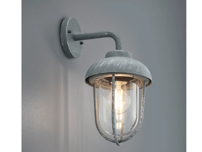 MeineWunschleuchte Vintage Außenwandleuchte Laterne In Betonoptik Mit Eckbefestigung Für Hausecke – Bild 2