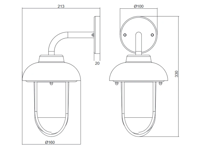 MeineWunschleuchte Vintage Außenwandleuchte Laterne In Betonoptik Mit Eckbefestigung Für Hausecke – Bild 4