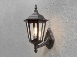 Konstsmide Wandleuchte FIRENZE, Sechsstrebig, E27, Aluminium Schwarz