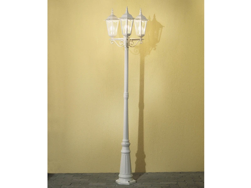 Konstsmide Weiße Gartenlaterne FIRENZE Aluminium, Inkl. Pfahl Und Fundament – Bild 3