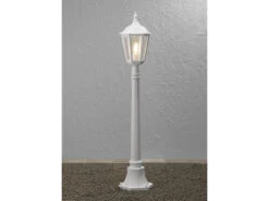 Konstsmide Weiße Wegeleuchte FIRENZE Aluminium, Inkl. Pfahl Und Fundament